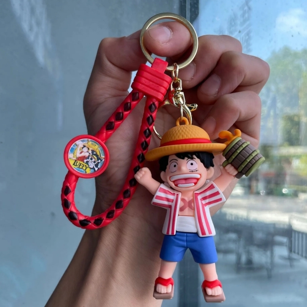 One Piece Luffy Gear Anime Keychain Straw Hat Pirate Manga Anime Gift Cute Charm